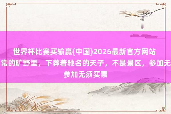世界杯比赛买输赢(中国)2026最新官方网站 一块平常的旷野里，下葬着驰名的天子，不是景区，参加无须买票