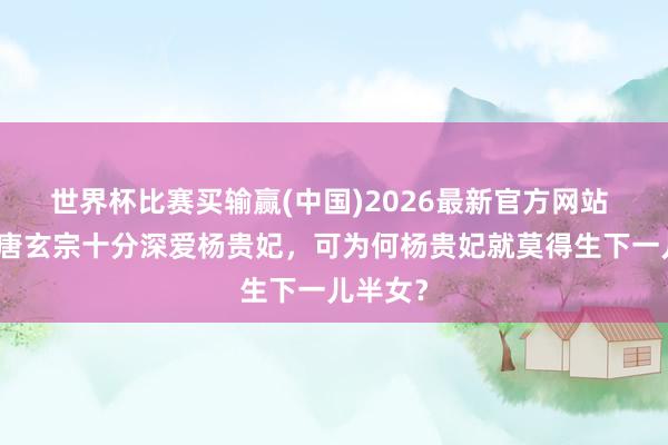 世界杯比赛买输赢(中国)2026最新官方网站 历史上唐玄宗十分深爱杨贵妃，可为何杨贵妃就莫得生下一儿半女？