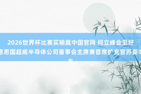 2026世界杯比赛买输赢中国官网 何立峰会见好意思国超威半导体公司董事会主席兼首席扩充官苏姿丰