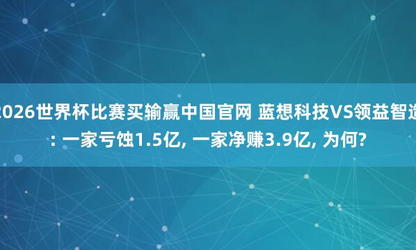 2026世界杯比赛买输赢中国官网 蓝想科技VS领益智造: 一家亏蚀1.5亿， 一家净赚3.9亿， 为何?