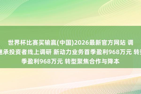 世界杯比赛买输赢(中国)2026最新官方网站 调研速递|金浦钛业继承投资者线上调研 新动力业务首季盈利968万元 转型聚焦合作与降本