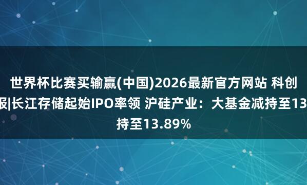世界杯比赛买输赢(中国)2026最新官方网站 科创板晚报|长江存储起始IPO率领 沪硅产业：大基金减持至13.89%