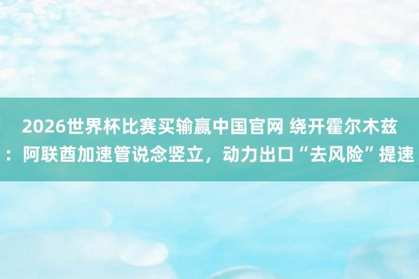 2026世界杯比赛买输赢中国官网 绕开霍尔木兹：阿联酋加速管说念竖立，动力出口“去风险”提速