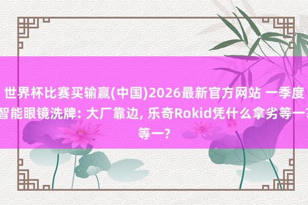 世界杯比赛买输赢(中国)2026最新官方网站 一季度智能眼镜洗牌: 大厂靠边， 乐奇Rokid凭什么拿劣等一?
