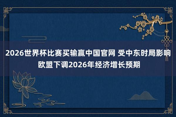2026世界杯比赛买输赢中国官网 受中东时局影响 欧盟下调2026年经济增长预期