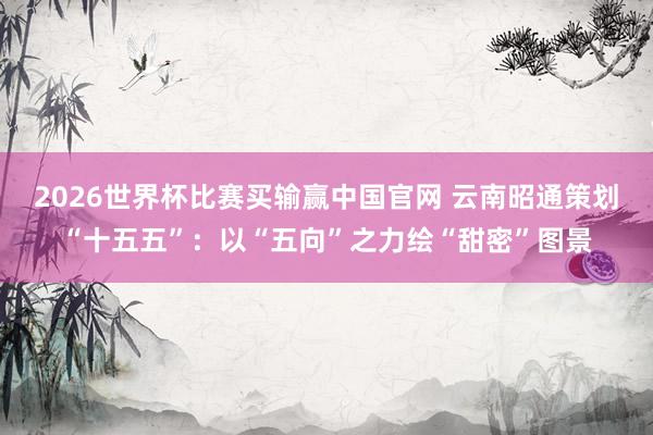 2026世界杯比赛买输赢中国官网 云南昭通策划“十五五”：以“五向”之力绘“甜密”图景