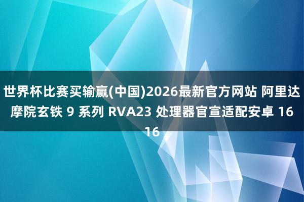 世界杯比赛买输赢(中国)2026最新官方网站 阿里达摩院玄铁 9 系列 RVA23 处理器官宣适配安卓 16