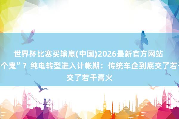 世界杯比赛买输赢(中国)2026最新官方网站 还“转个鬼”？纯电转型进入计帐期：传统车企到底交了若干膏火